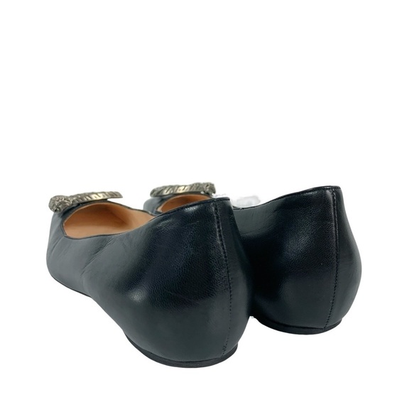 Gucci Dionysus EU 36.5 US 6.5 Black Leathe Buckle Square Toe Tiger Ballet Flats - Picture 12 of 16